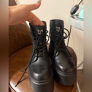 Naked Wolfe Black Leather Boots